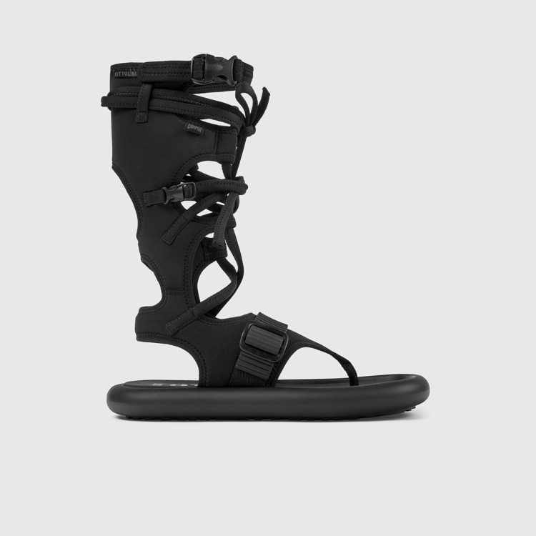 Side view of Camper x Ottolinger Black sandals for men by Camper x Ottolinger