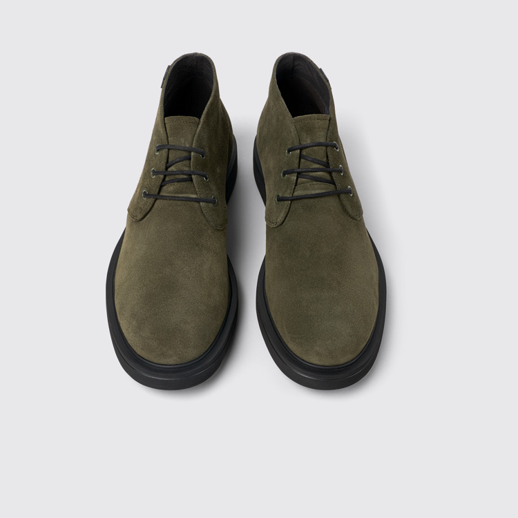 Overhead view of Norman Green nubuck ankle boots for men