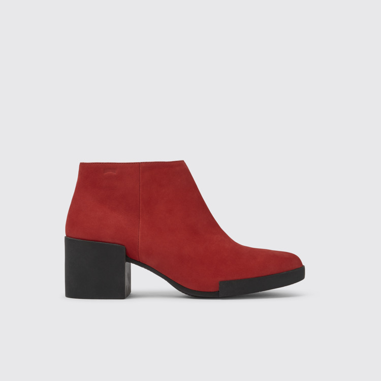 Side view of Lotta Red Ankle Boots for Women