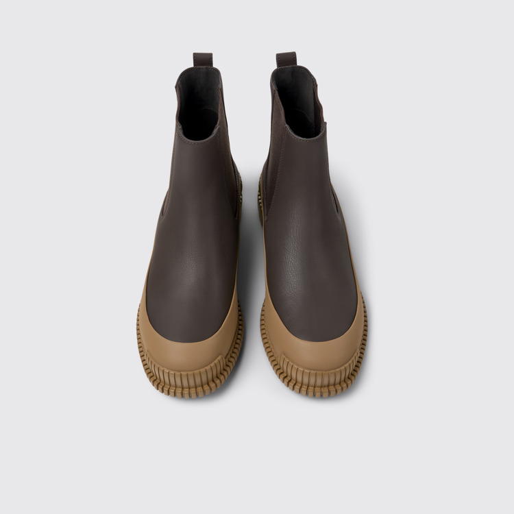 Overhead view of Pix Brown Leather Chelsea Boot for Women