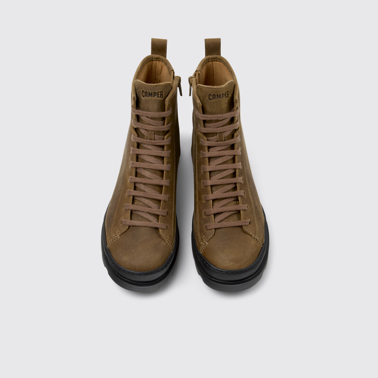 Overhead view of Brutus Brown nubuck boots for women