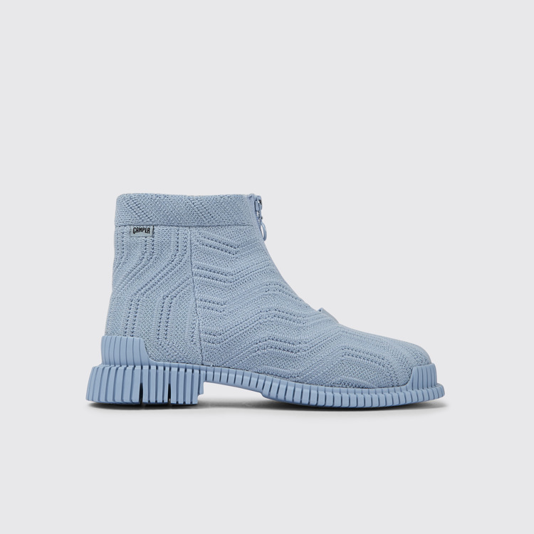 Side view of Pix Light blue ankle boots for women