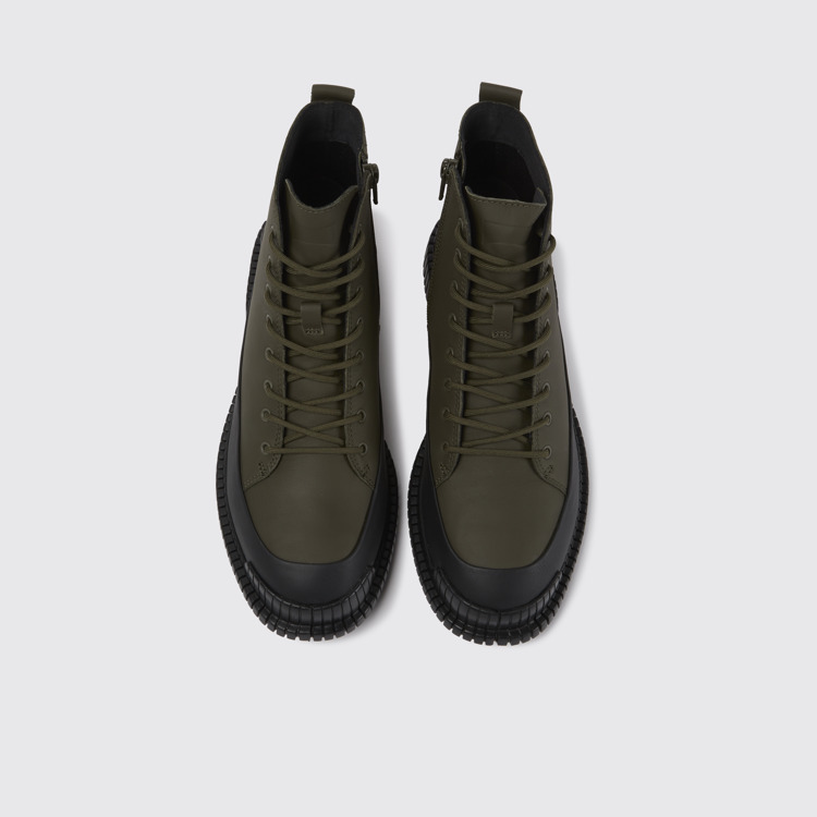 Pix Bottines en cuir vert et noir pour femme