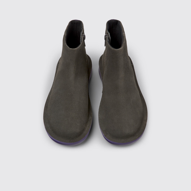 Overhead view of Ergo Gray ankle boots for women