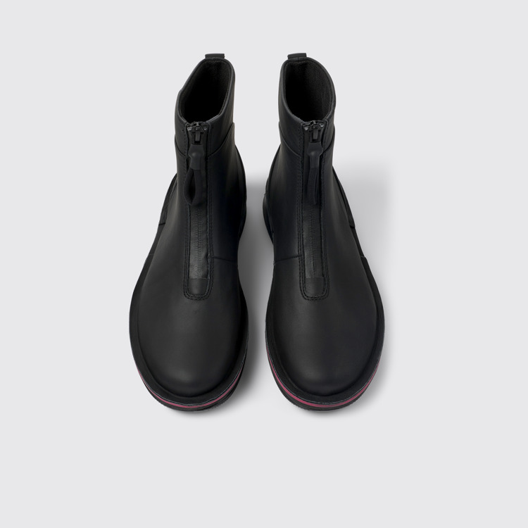 Overhead view of Rolling Black Boots for Women