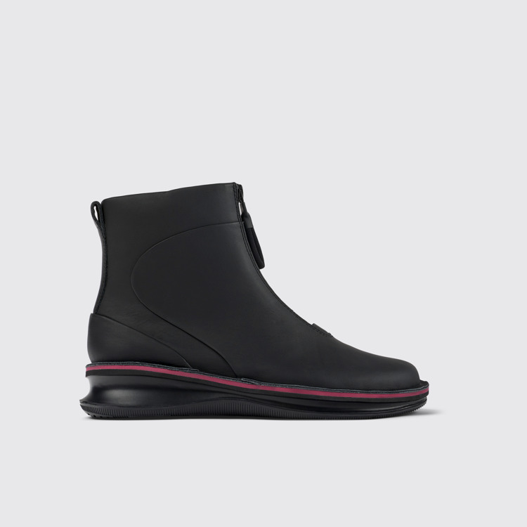 Side view of Rolling Black Boots for Women