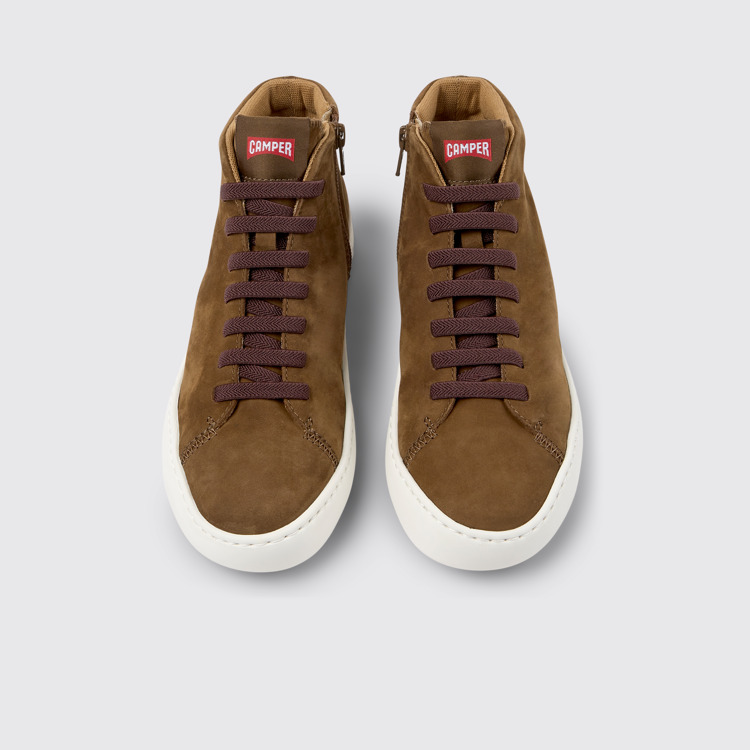 Overhead view of Peu Touring Brown nubuck sneakers for women