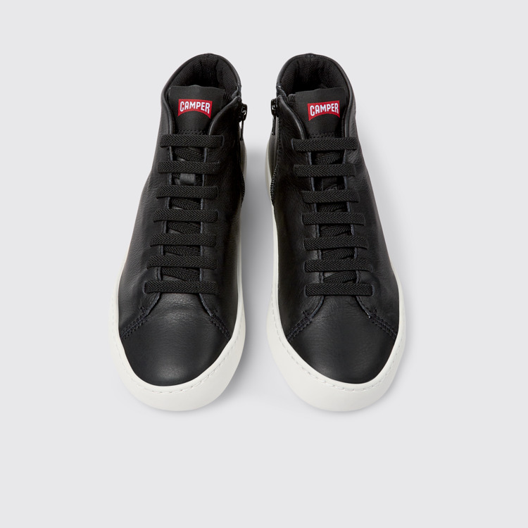 Overhead view of Peu Touring Black leather sneakers for women