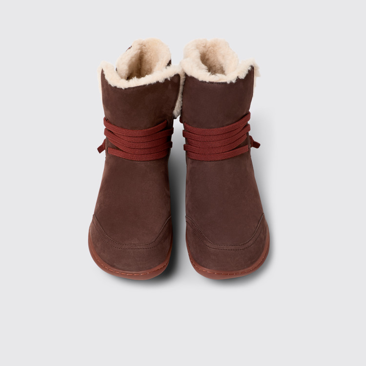 Overhead view of Peu Brown Nubuck Boots for Women