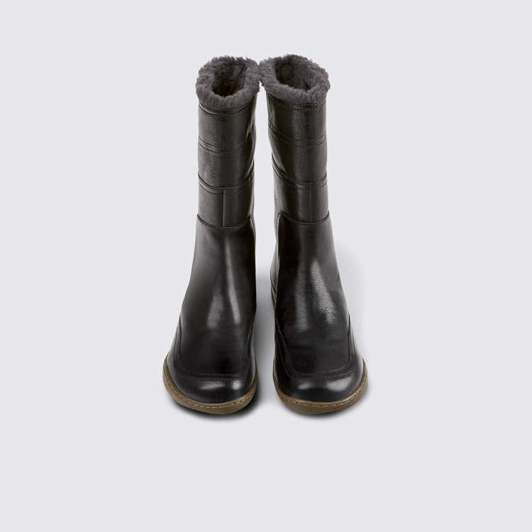 Overhead view of Peu Black mid boot for women