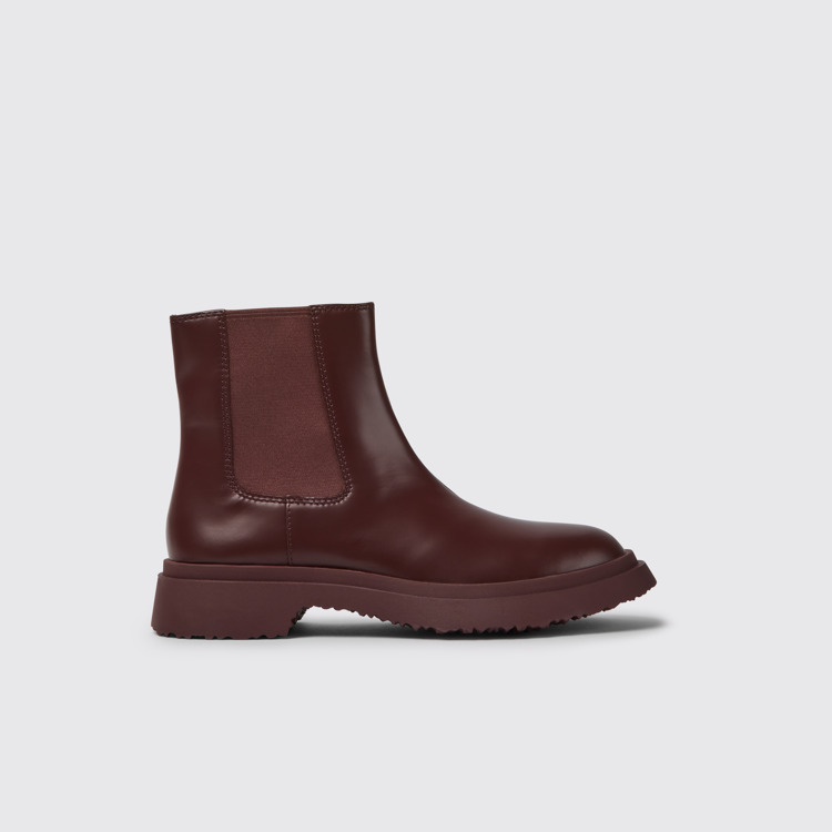 Side view of Walden Burgundy leather boots for women