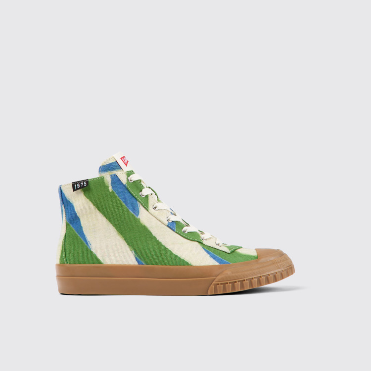 Side view of Camper x EFI Multicolored organic cotton sneakers for women