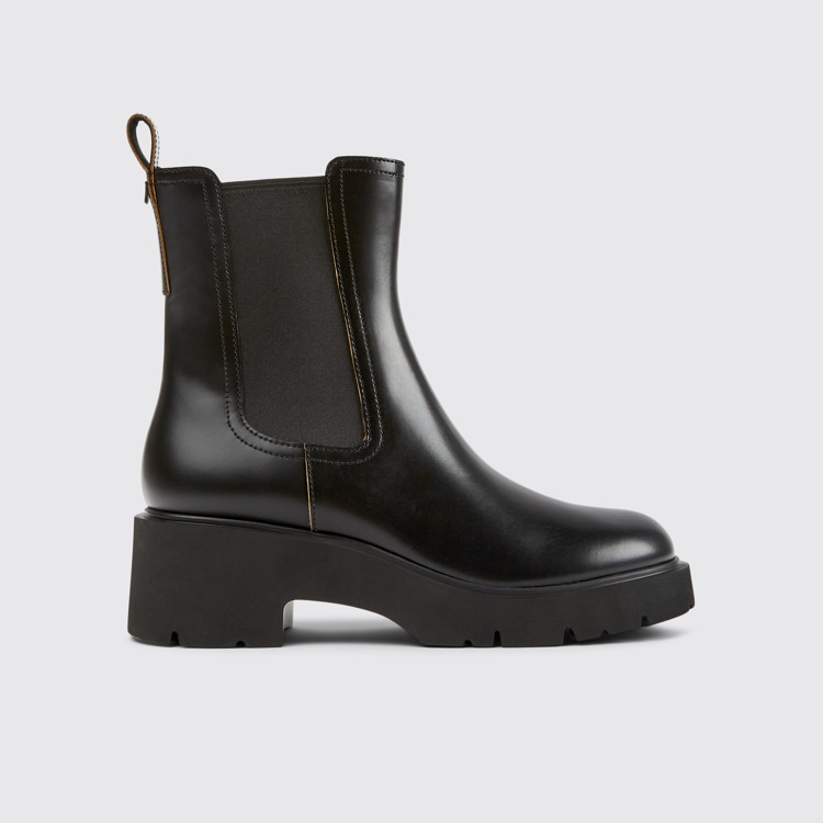 Milah Botas de piel en color negro para mujer