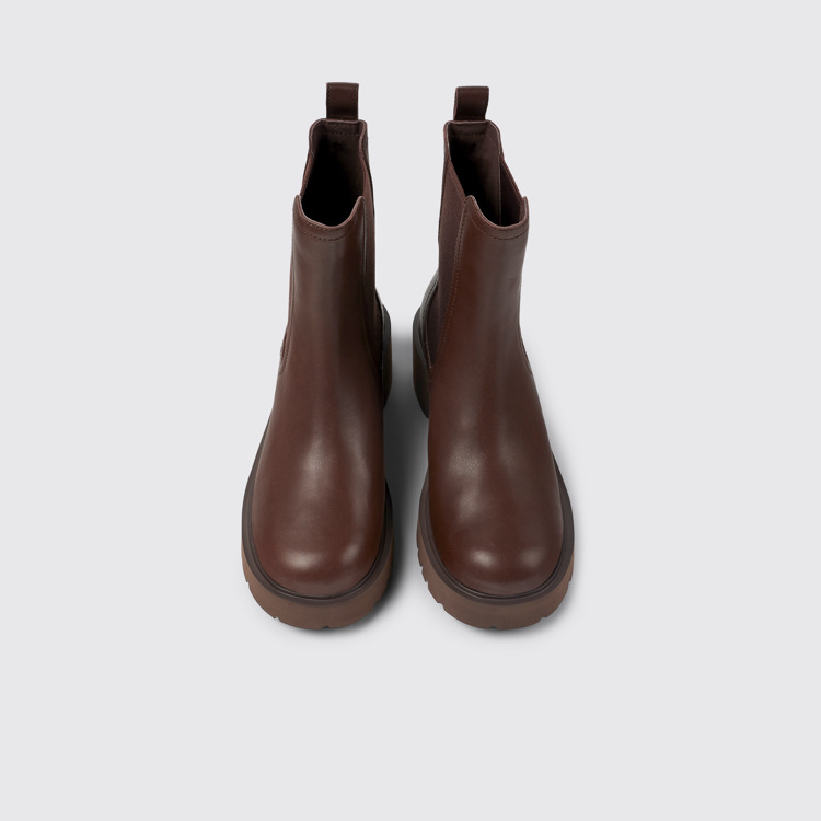 Overhead view of Milah Burgundy leather Chelsea boots for women