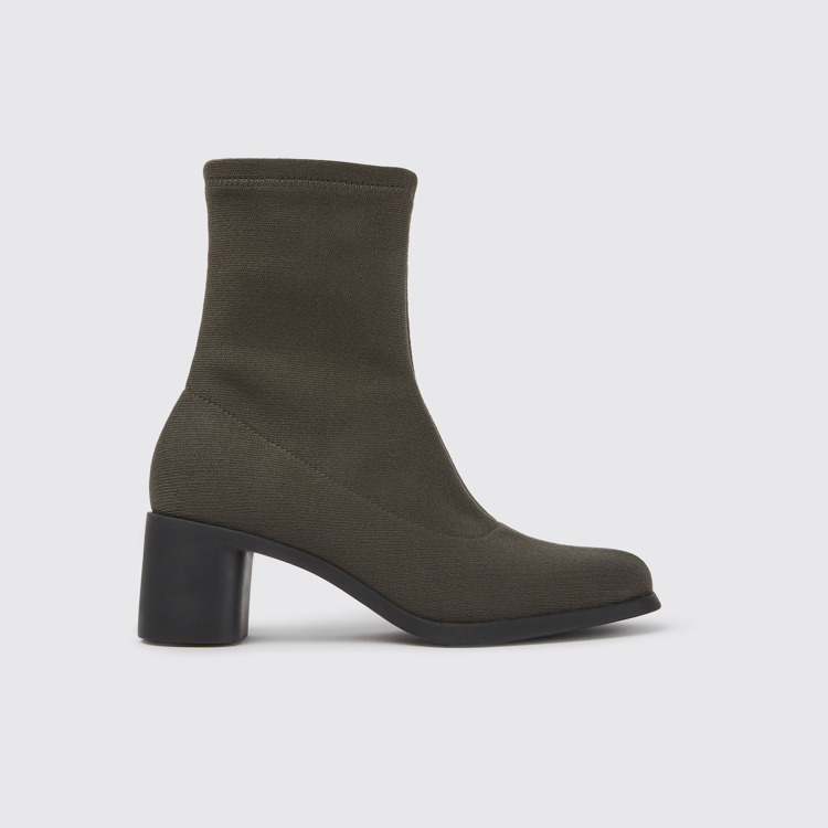 Side view of Meda Green boots for women