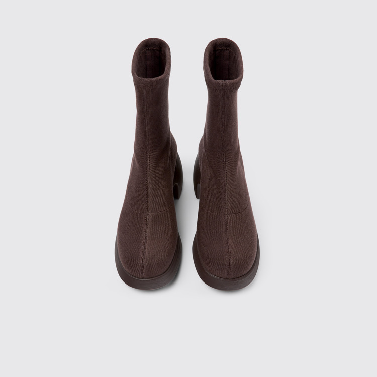 Overhead view of Thelma Burgundy TENCEL® Lyocell boots for women