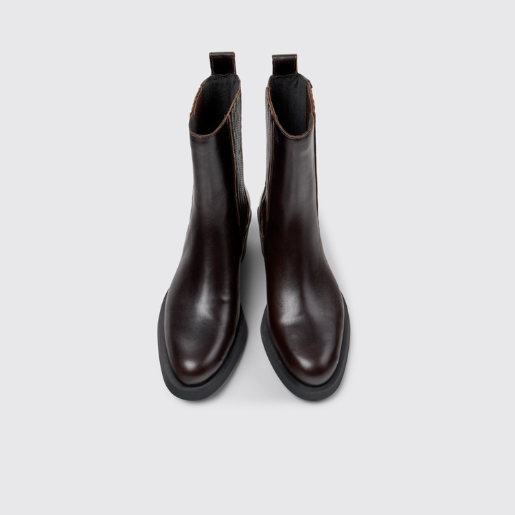 Bonnie Botas em couro castanhas para mulher