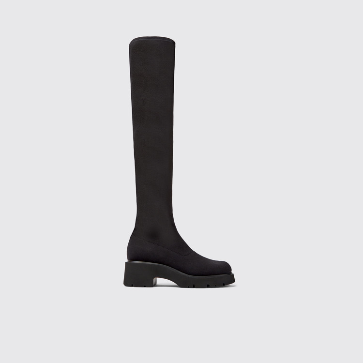 Side view of Milah TENCEL® Black TENCEL™ Lyocell high boots for women