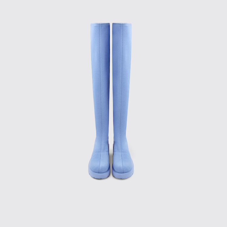 Overhead view of Milah TENCEL® Blue TENCEL™ Lyocell high boots for women