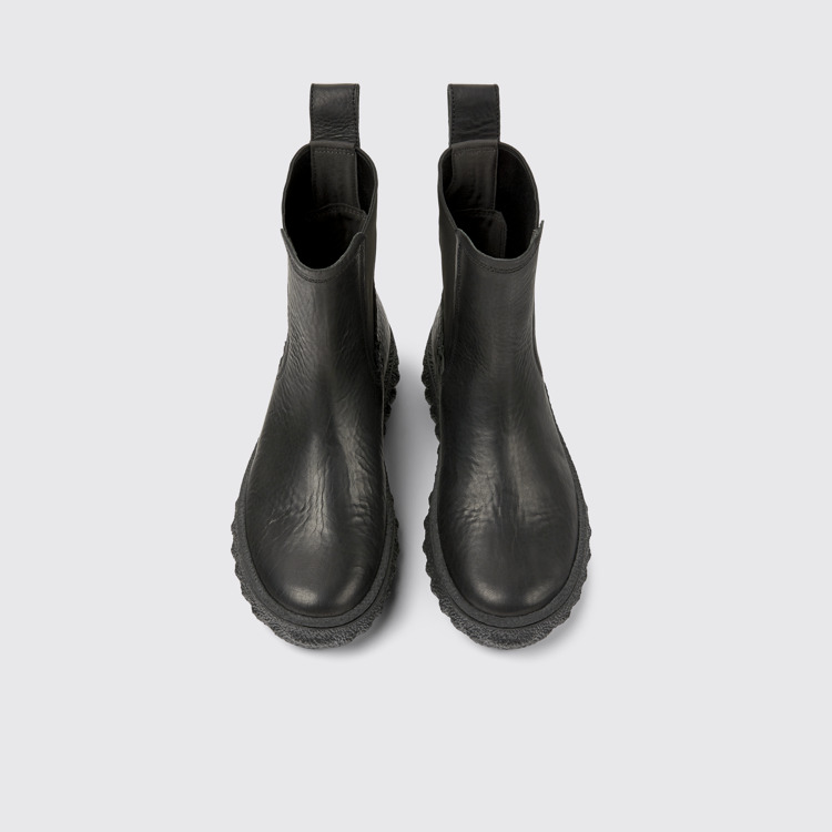 Ground Schwarze Damenstiefelette aus Leder