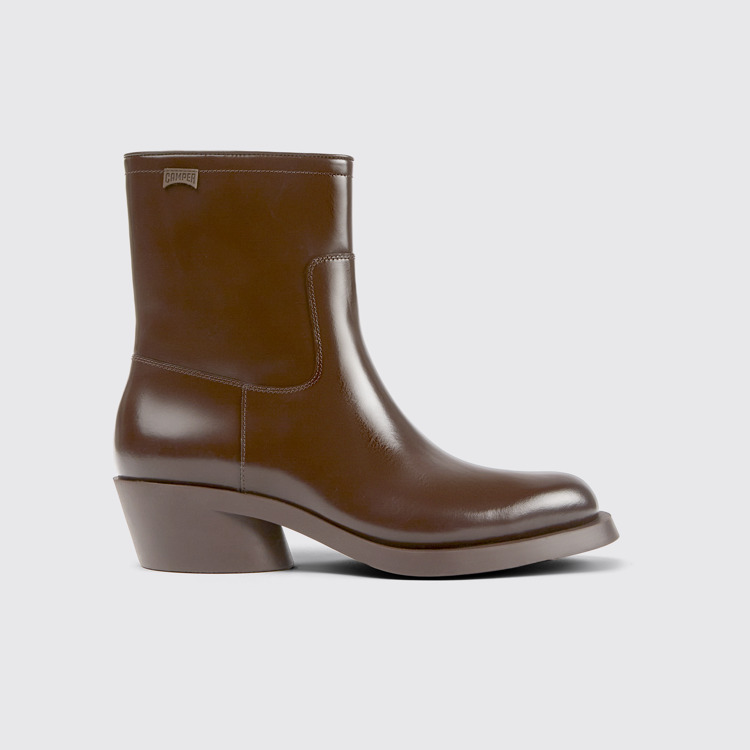 Side view of Bonnie Dark brown ankle boots for women