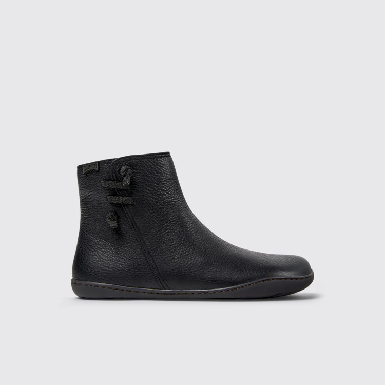 Peu Bottes en cuir noir pour femme