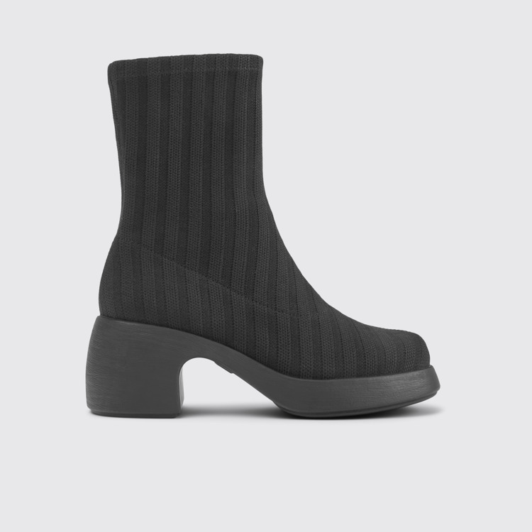 Side view of Thelma TENCEL® Black TENCEL® Lyocell boots for women