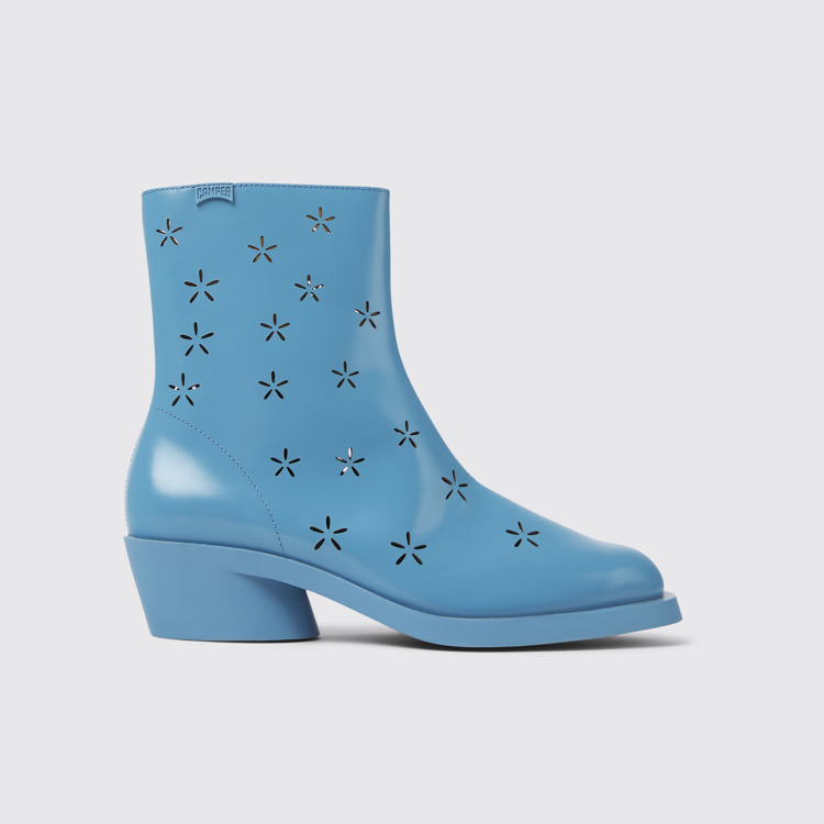 Side view of Bonnie Blue leather boots for women