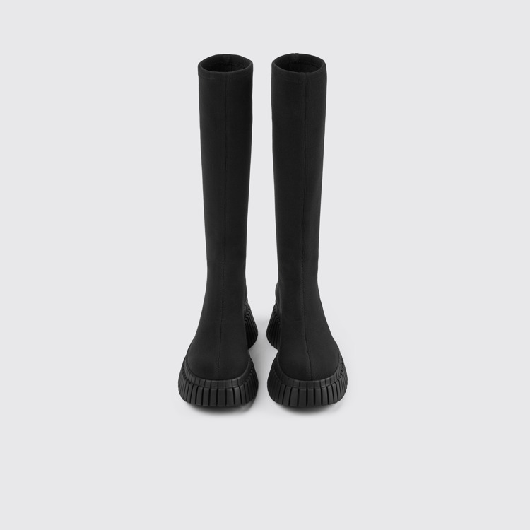 BCN TENCEL® Bottes mi-hautes en textile noir pour femme.