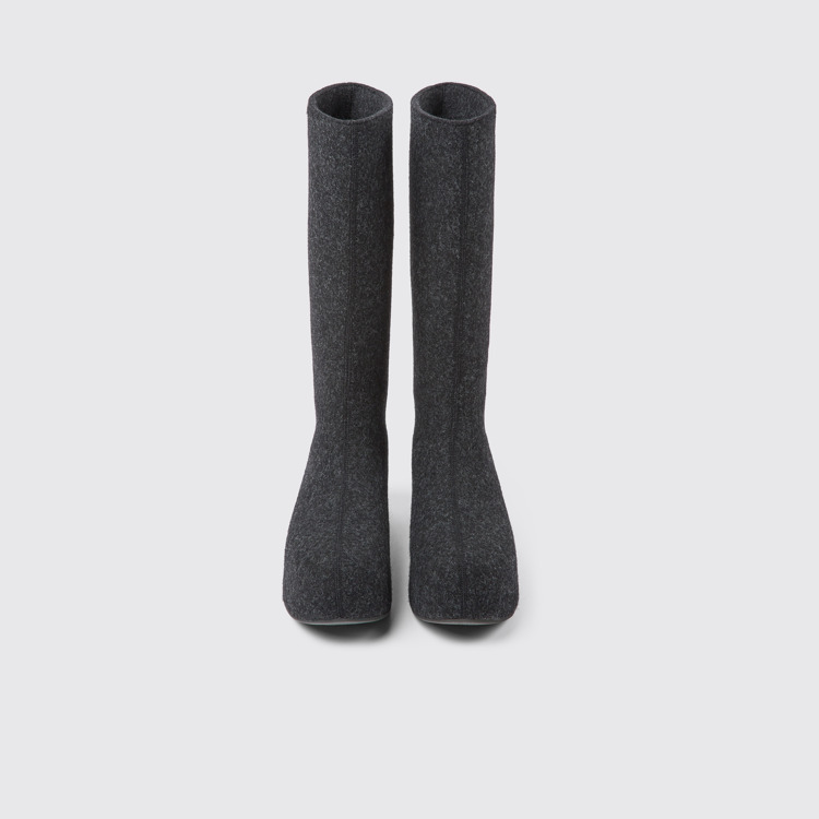 Overhead view of Camper x Ottolinger Dark gray wool high boots for women