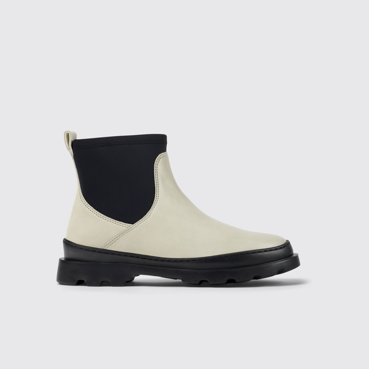 Brutus Bottines en cuir blanc pour femme