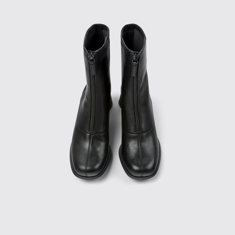 Kiara Botas de piel negra y PET reciclado para mujer