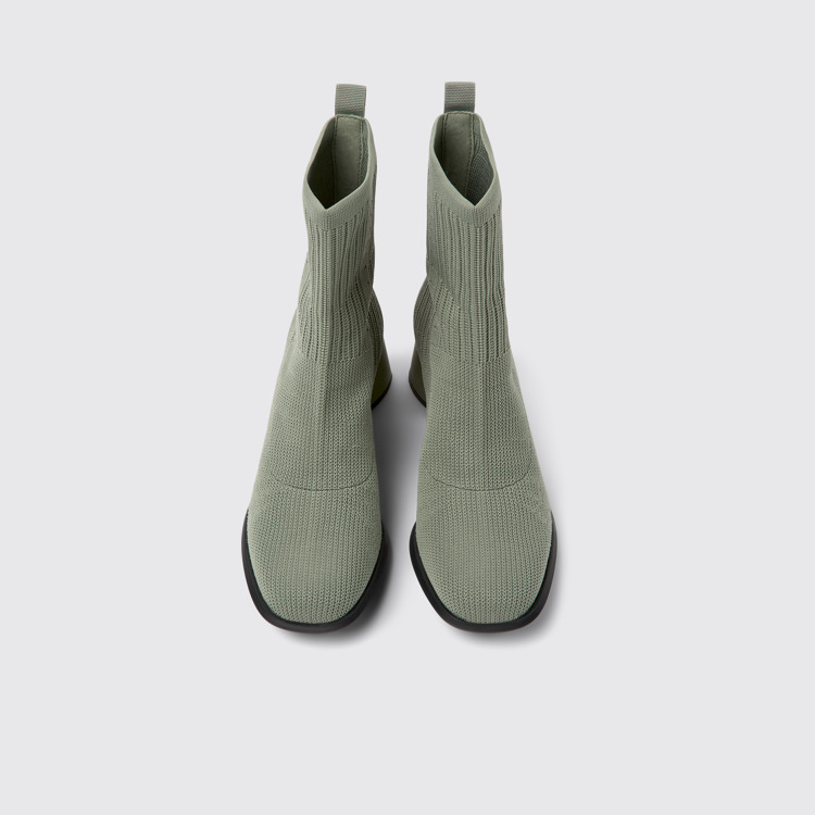 Overhead view of Kiara TENCEL® Green textile boots for women