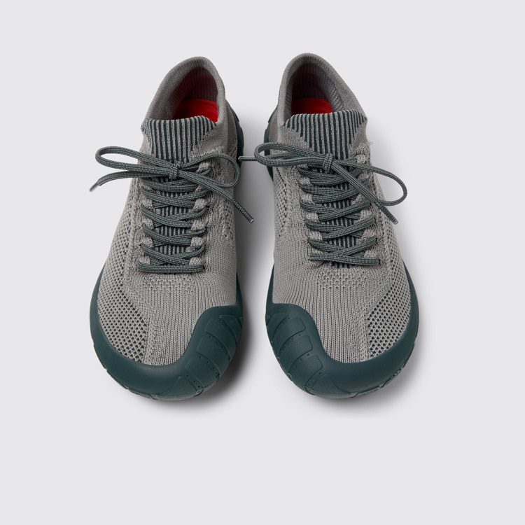 Overhead view of Path Gray textile sneakers for women