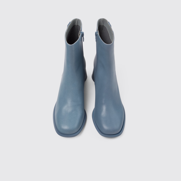 Overhead view of Kiara Gray leather boots for women