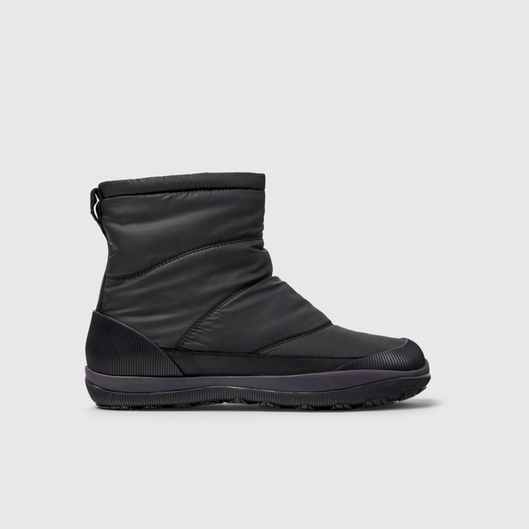 Side view of Peu Pista Black Textile and Leather Boots for Women