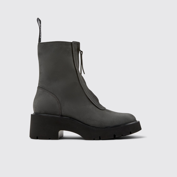 Milah Graue Mid-Boots aus Nubukleder für Damen.