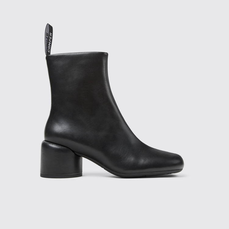 Side view of Niki Black Leather Boots for Women