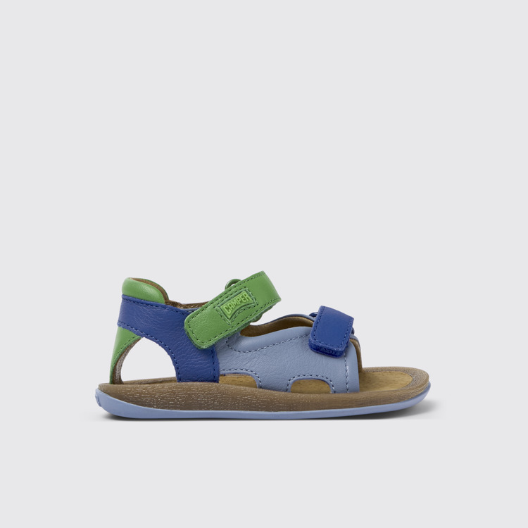 Side view of Twins Multicolored Leather 2-Strap Sandal