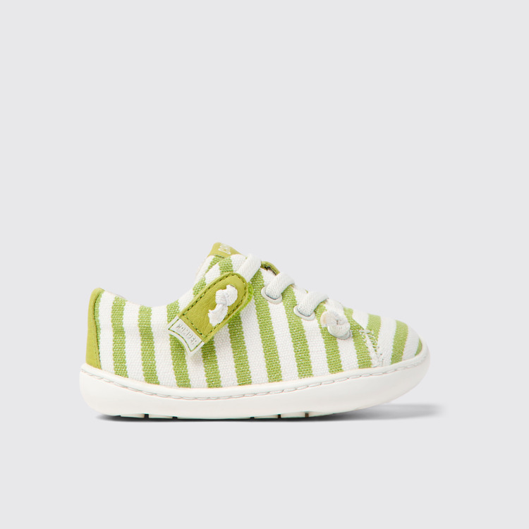 Side view of Peu Green recycled cotton shoes for kids