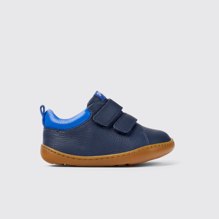 Peu Baskets en cuir bleu