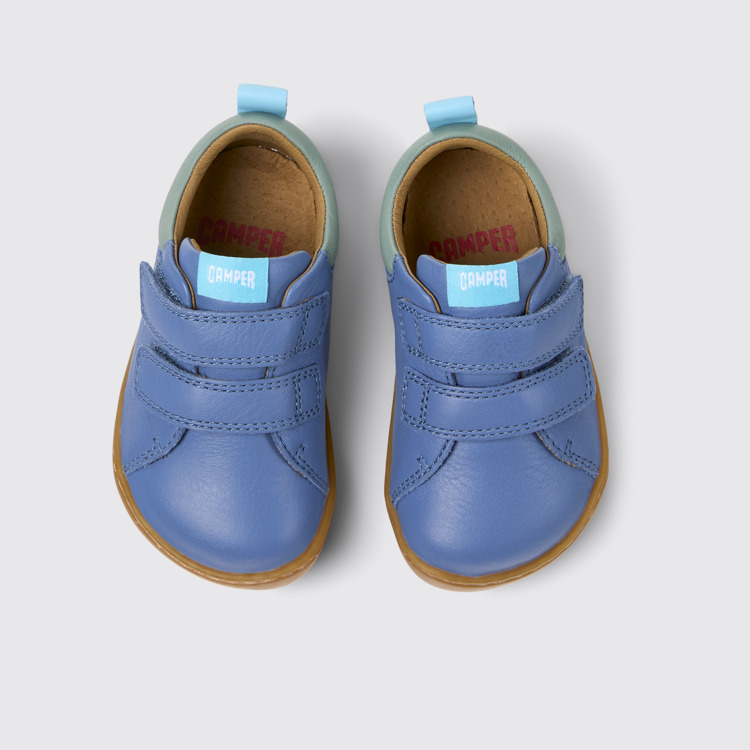 Peu Meerkleurige leren sneaker voor kinderen.