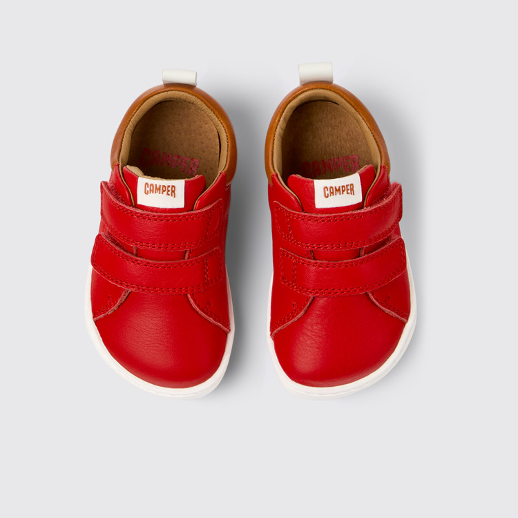 Overhead view of Peu Multicolor Leather Sneakers for Kids.