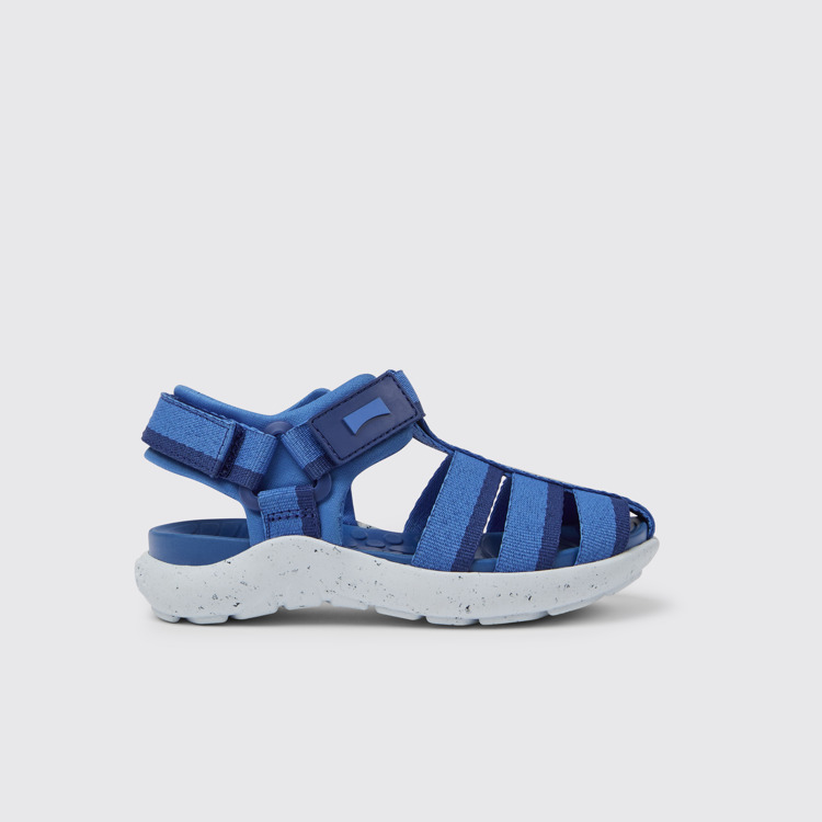 Side view of Wous Blue sandals for kids