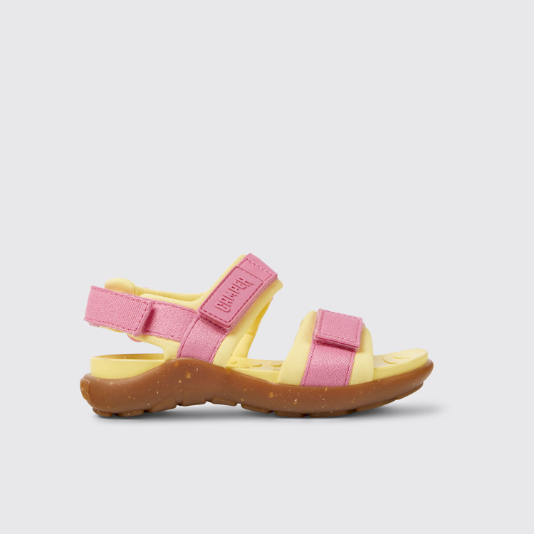 Side view of Wous Multicolored textile sandals for kids