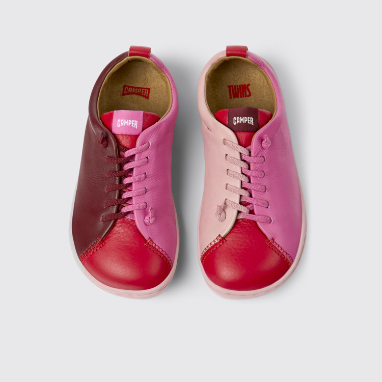 Overhead view of Twins Multicolored leather lace-up shoes