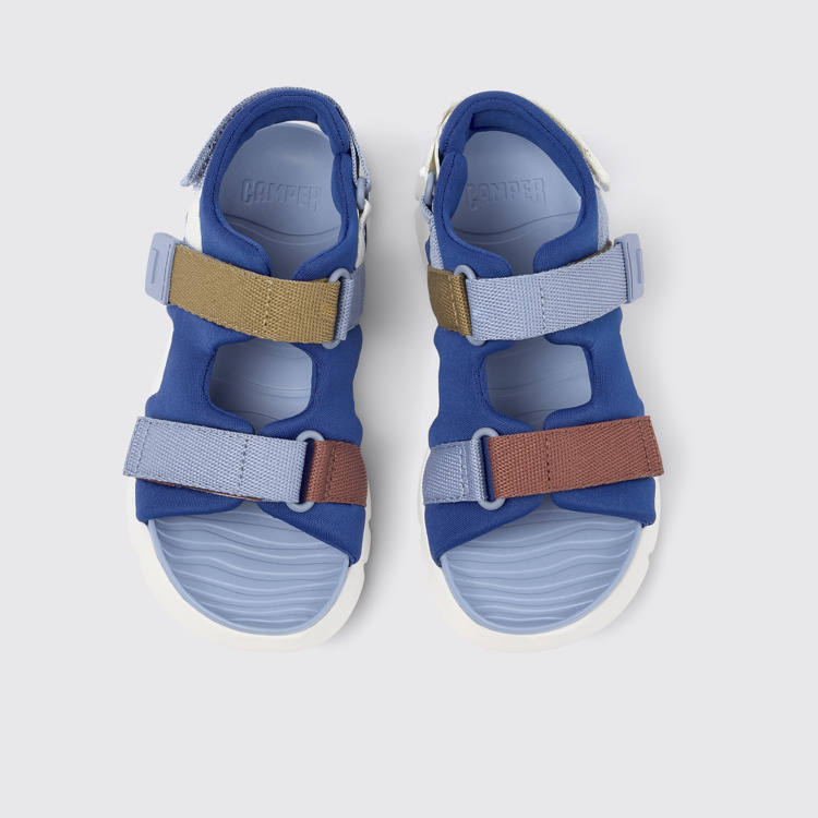 Overhead view of Twins Multicolored Textile 2-Strap Sandal