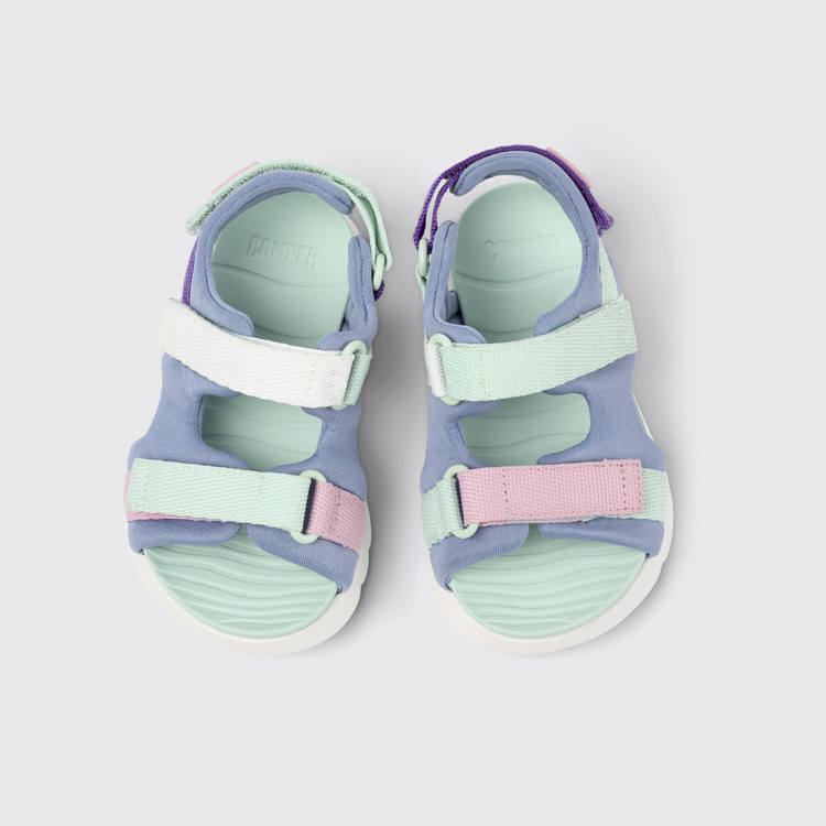 Overhead view of Twins Multicolored Textile 2-Strap Sandal