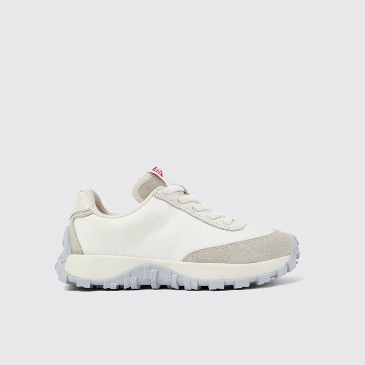 Side view of Drift Trail White Textile/Nubuck Sneaker