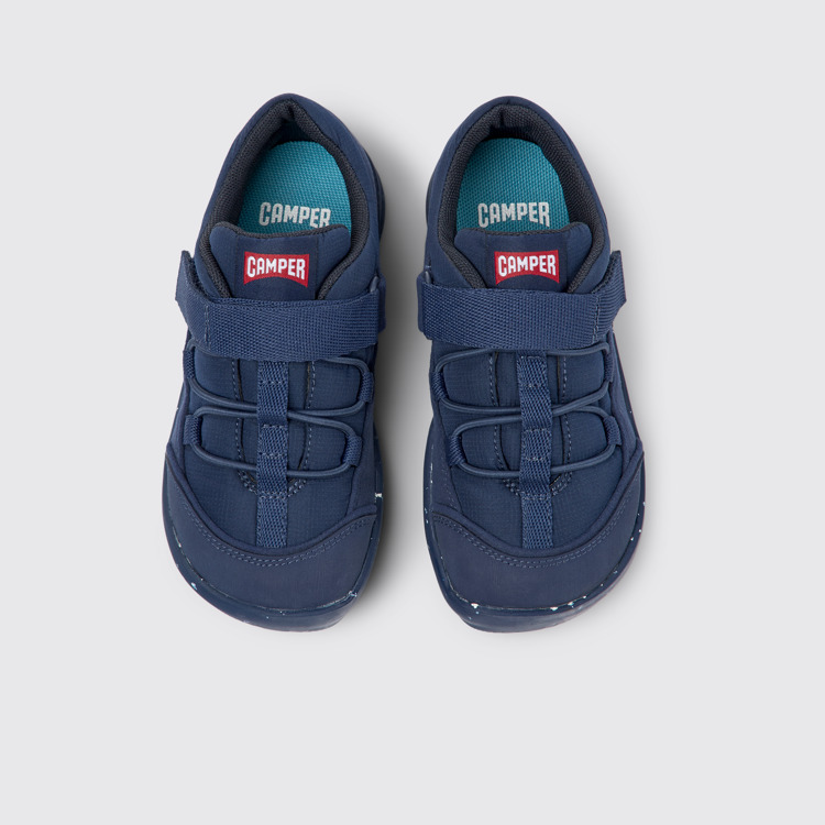 Overhead view of Ergo Dark blue textile shoes for kids